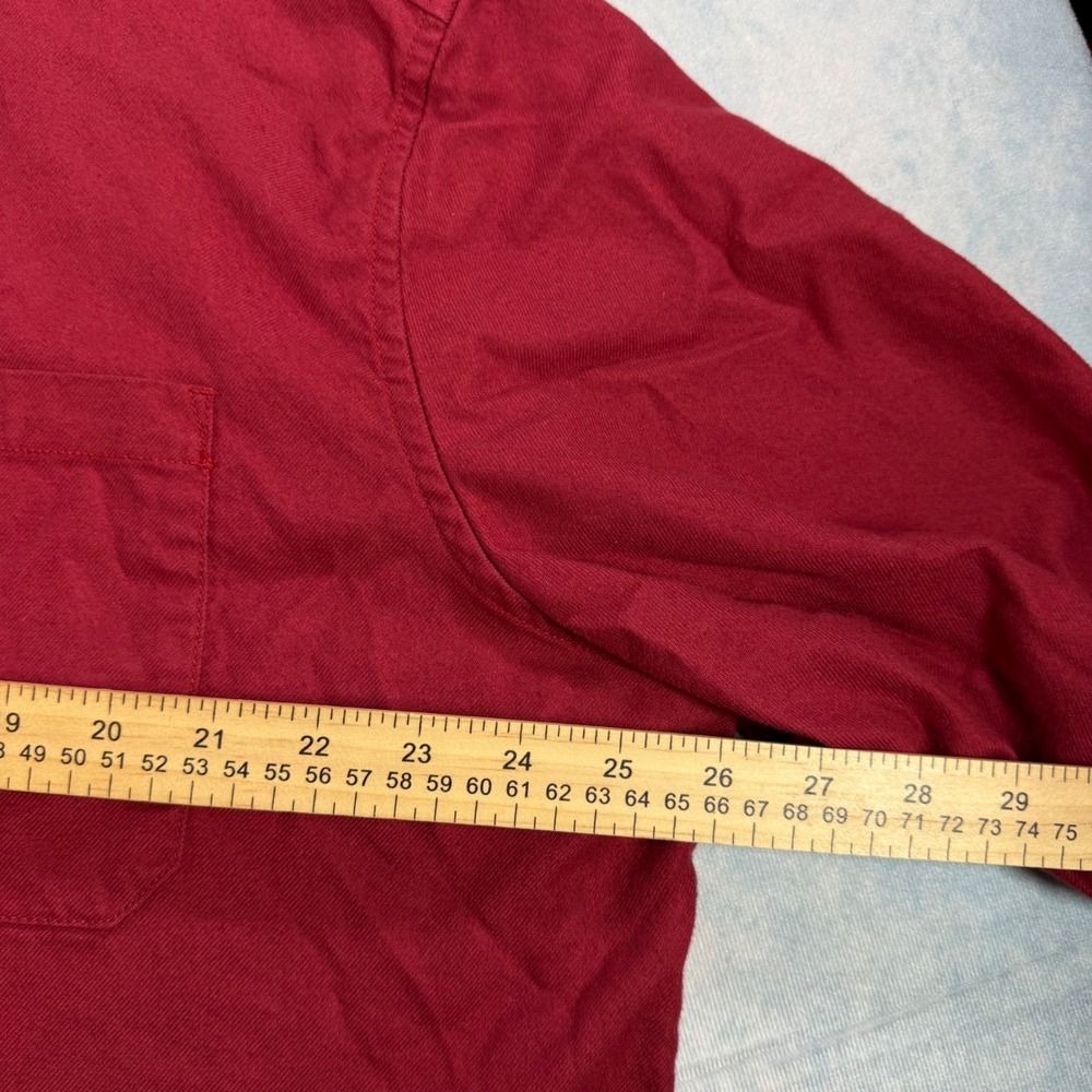 Eddie Bauer Button Down Shirt Mens TXL Red Excellent Relaxed Fit Cotton Twill - Picture 7 of 9